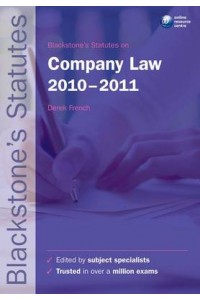 Blackstone's Statutes on Company Law 2010-2011 14e