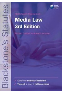 Blackstone's Statutes on Media Law 3e