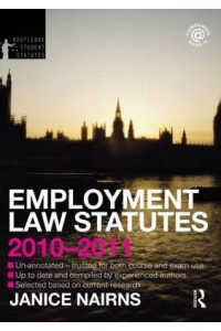 Employment Law Statutes 2010-2011