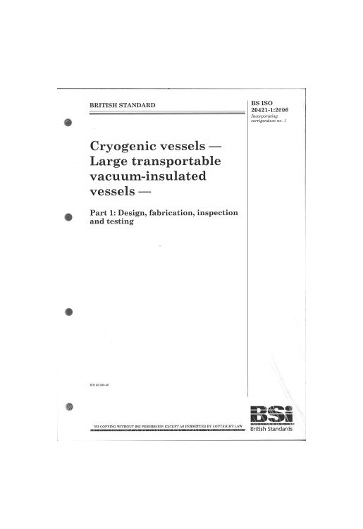 Cryogenic Vessels Large Transportable Vacuum-insulated vesse