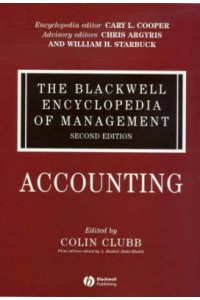 Blackwell Encyclopedia of Management Accounting v1