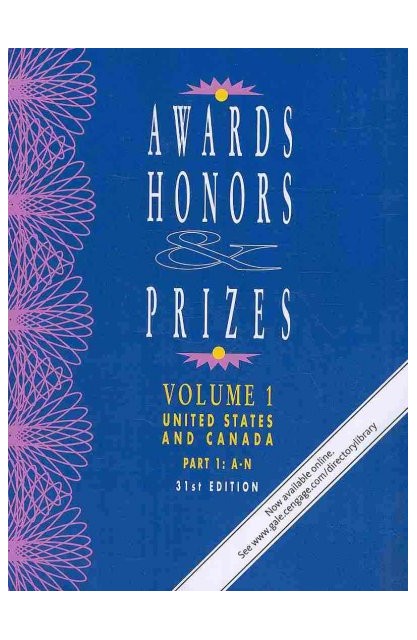 Awards Honors & Prizes 3 vols