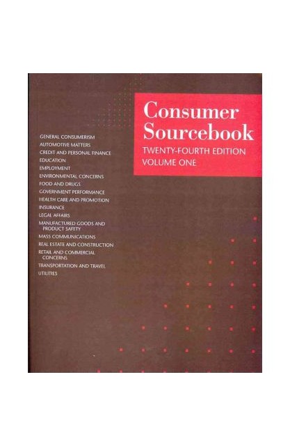 Consumer Sourcebook 3-vols