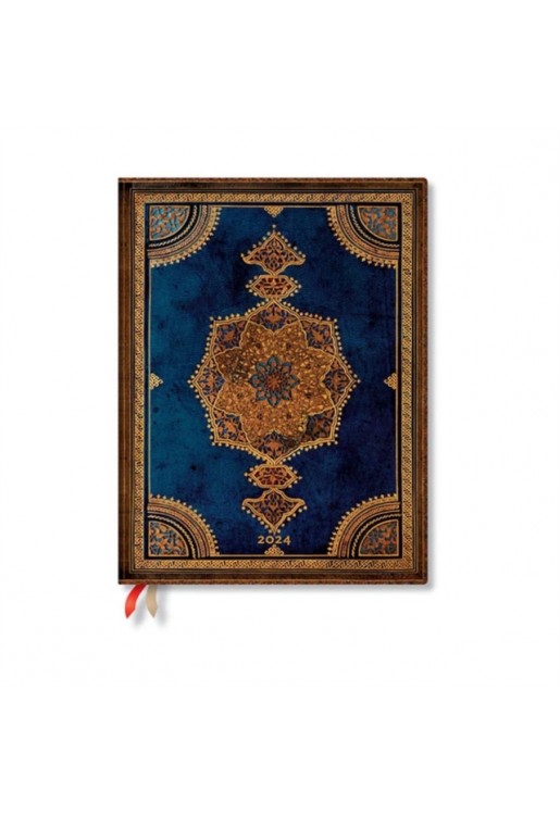 Safavid Indigo (Safavid Binding Art) Ultra 12-month Day-at-a-Time Dayplanner 2024